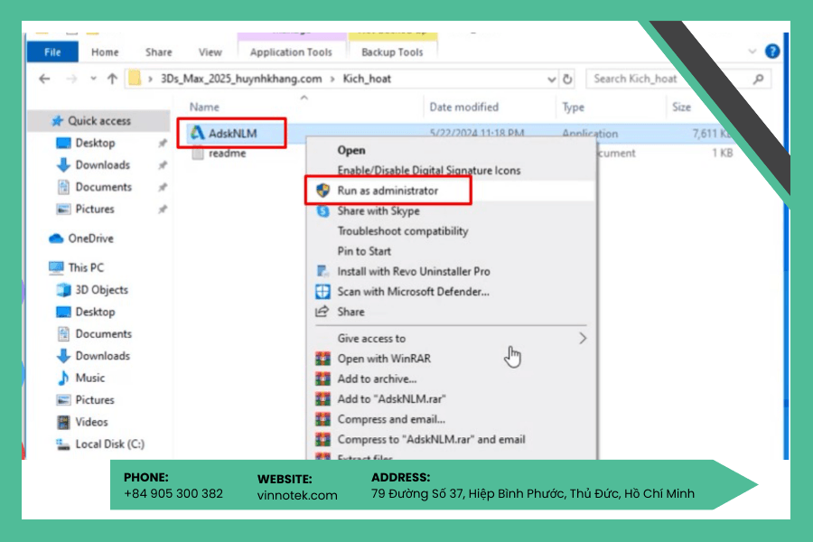 chuột phải file như hình và chọn Run as admin chuột phải file như hình và chọn Run as admin