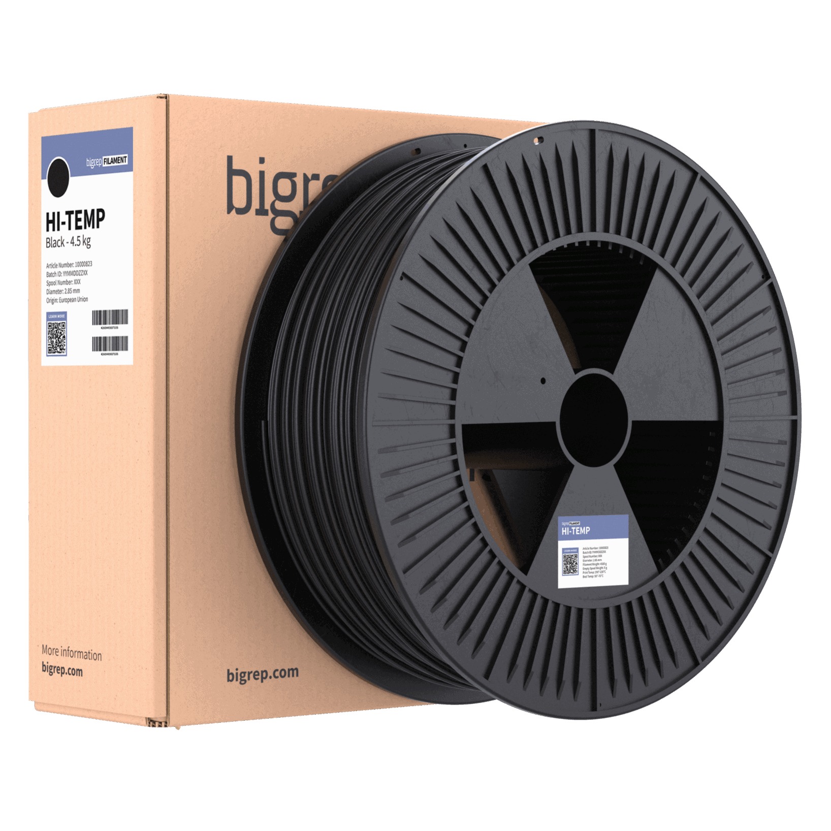 Nhựa in 3D FDM BigRep HI-TEMP là sợi filament biopolymer đa dụng, được phát triển để đáp ứng đồng thời khả năng in ổn định, độ cứng cao và khả năng chịu nhiệt tốt