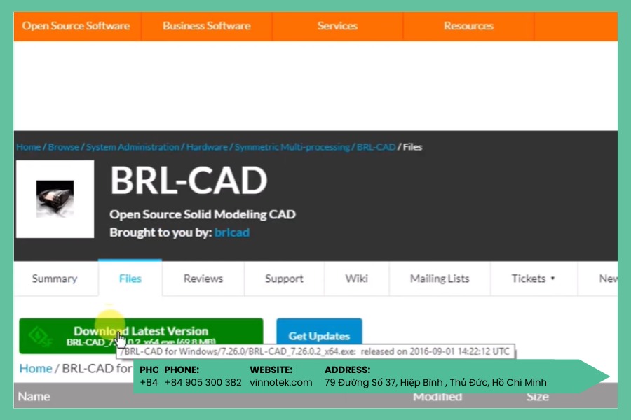 Tải phần mềm BRL-CAD về máy