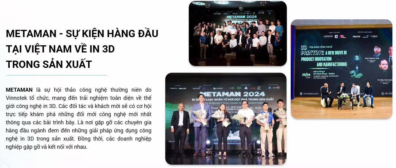 Vinnotek và METAMAN kết nối cộng đồng sản xuất AM trong nước