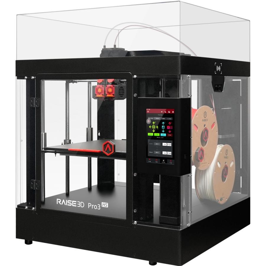 Raise3D Pro3 HS - FDM tốc độ cao, linh hoạt vật liệu cho R&D và sản xuất điện tử.