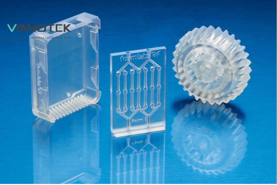 Clear Resin tạo mô hình trong suốt, phù hợp quan sát internal geometry