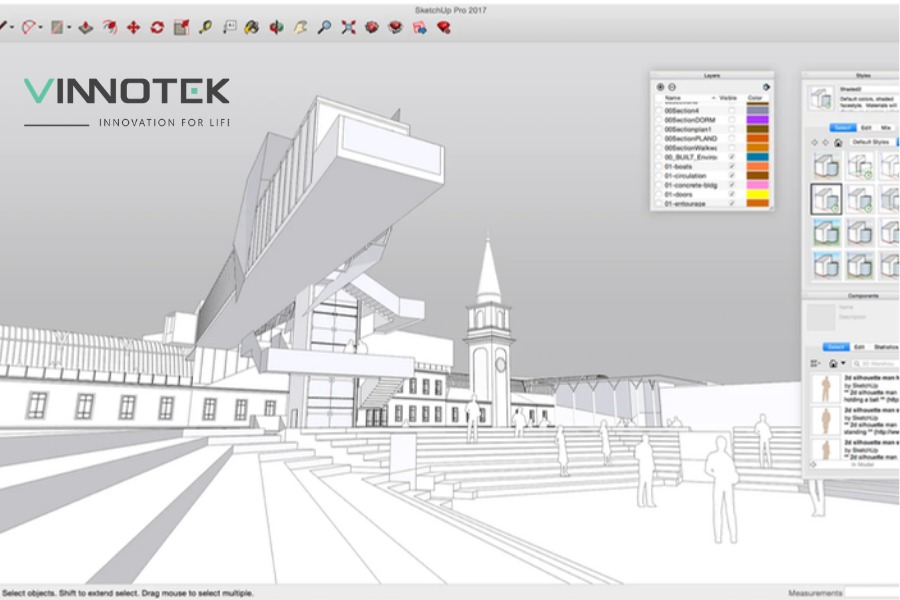 SketchUp giúp thiết kế mô hình 3D nhanh chóng và trực quan.